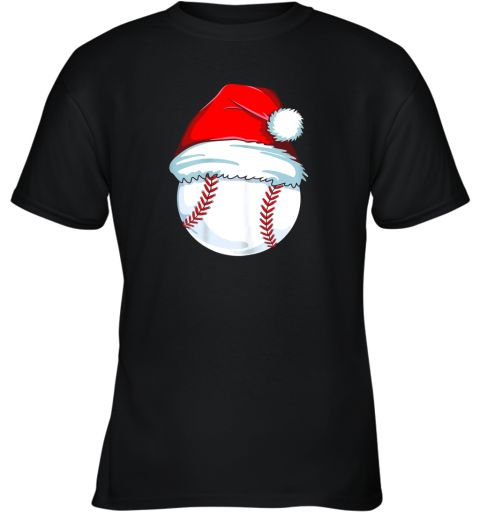 Christmas Baseball Shirt For Kids Men Ball Santa Pajama Youth T-Shirt