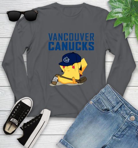 NHL Pikachu Hockey Sports Vancouver Canucks Youth Long Sleeve 8