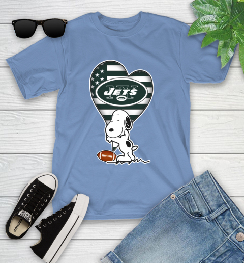 New York Jets NFL Football The Peanuts Movie Adorable Snoopy Youth T-Shirt 11