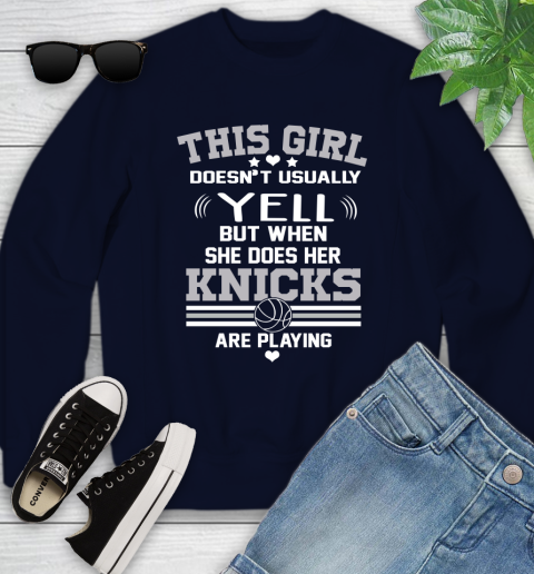 New York Knicks NBA Basketball I Yell When My Team Is Playing Youth Sweatshirt 2