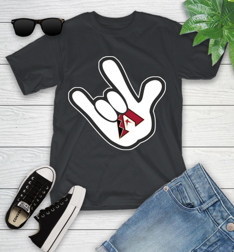 Arizona Diamondbacks MLB Baseball Mickey Rock Hand Disney Youth T-Shirt 2