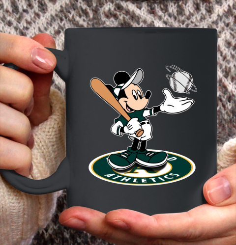 MLB Baseball Oakland Athletics Cheerful Mickey Disney Shirt Ceramic Mug 15oz
