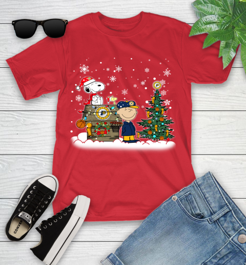 Indiana Pacers NBA Basketball Christmas The Peanuts Movie Snoopy Championship Youth T-Shirt 13