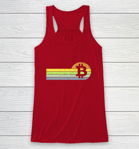 Bitcoin BTC Vintage Sunset Crypto Cryptocurrency Blockchain Racerback Tank 4