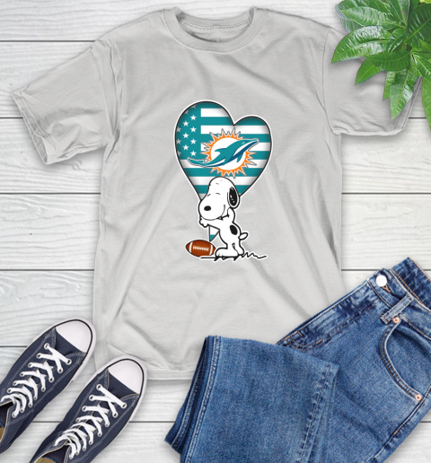 Miami Dolphins NFL Football The Peanuts Movie Adorable Snoopy T-Shirt