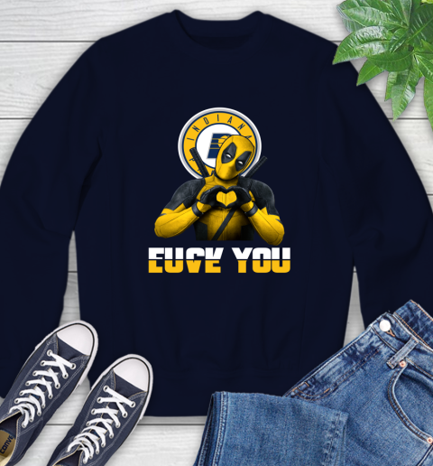 NBA Indiana Pacers Deadpool Love You Fuck You Basketball Sports Sweatshirt 2