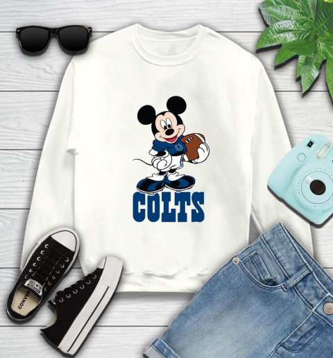 NFL Football Indianapolis Colts Cheerful Mickey Mouse Shirt Sweatshirt 2
