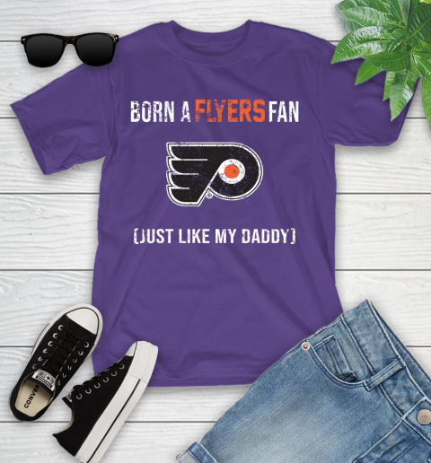 NHL Philadelphia Flyers Hockey Loyal Fan Just Like My Daddy Shirt Youth T-Shirt 3