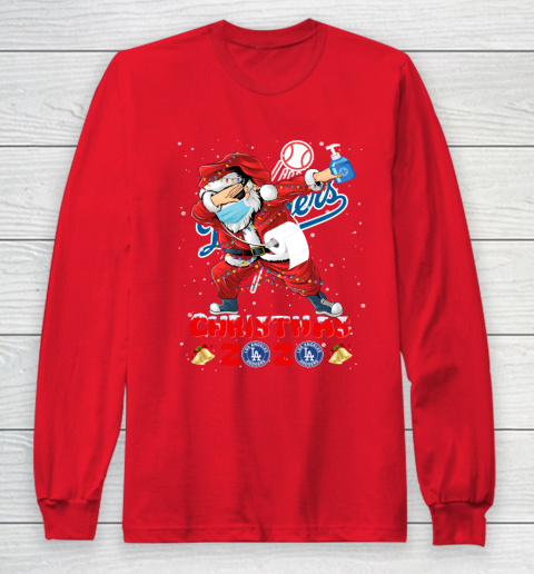 Los Angeles Dodgers Funny Santa Claus Dabbing Christmas 2020 MLB Long Sleeve T-Shirt 7
