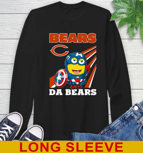 NFL Football Chicago Bears Captain America Marvel Avengers Minion Shirt Long Sleeve T-Shirt