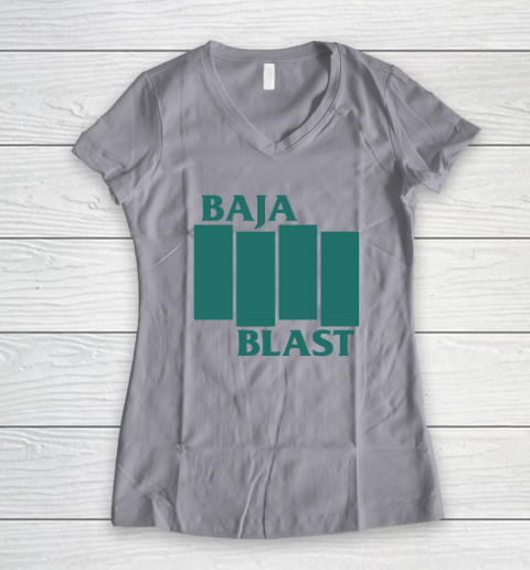Baja Blast Black Flag Women's V-Neck T-Shirt 2