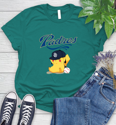 MLB Pikachu Baseball Sports San Diego Padres Women's T-Shirt 12