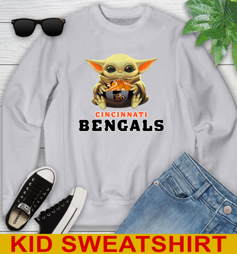 NFL Football Cincinnati Bengals Baby Yoda Star Wars Shirt Youth Sweatshirt 4