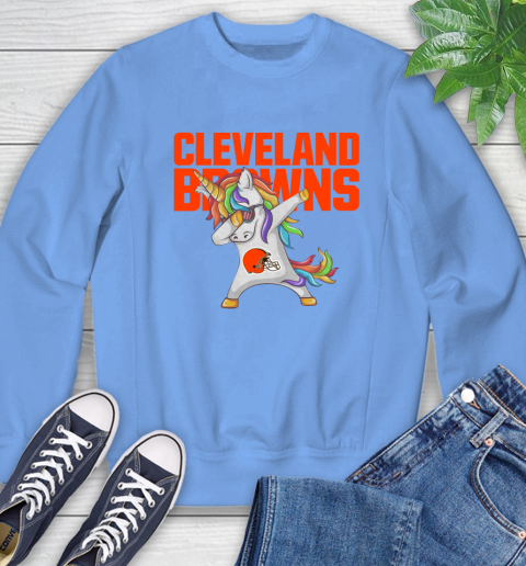 Cleveland Browns NFL Football Funny Unicorn Dabbing Sports Sweatshirt 11