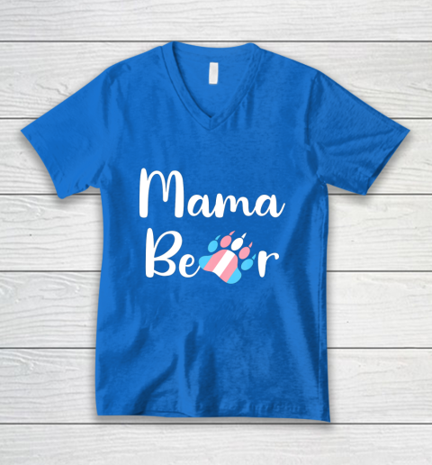 Mama Bear Transgender Mom T Shirt Trans Pride Gift V-Neck T-Shirt 5