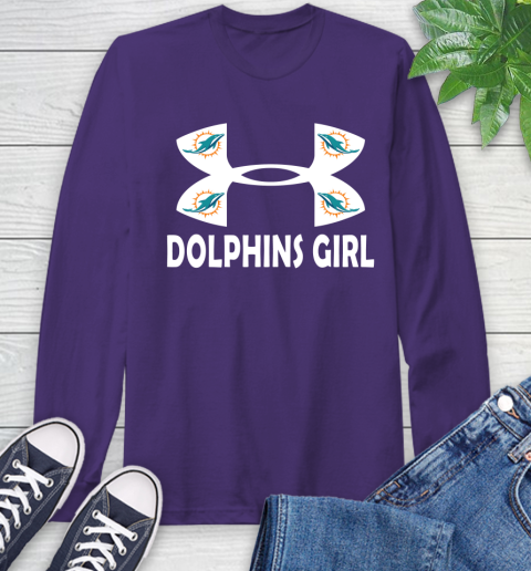 NFL Miami Dolphins Girl Under Armour Football Sports Long Sleeve T-Shirt 5