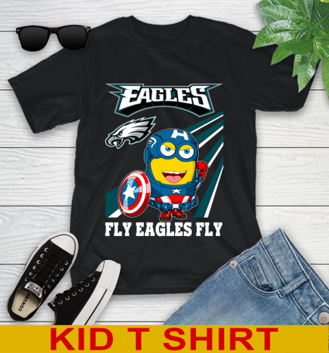 NFL Football Philadelphia Eagles Captain America Marvel Avengers Minion Shirt Youth T-Shirt