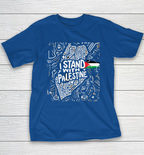 I Stand With Palestine Quote Free Palestine Youth T-Shirt 6