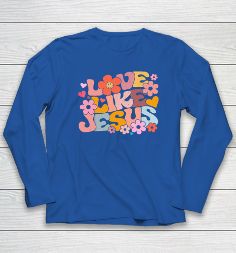 Love Like Jesus Christian Bible Verse Trendy Floral Heart Long Sleeve T-Shirt 5