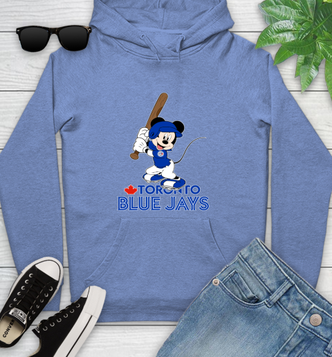 MLB Baseball Toronto Blue Jays Cheerful Mickey Mouse Shirt Youth Hoodie - Image 12