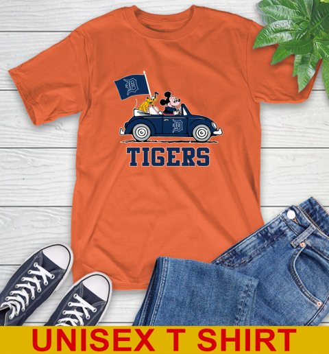 MLB Baseball Detroit Tigers Pluto Mickey Driving Disney Shirt T-Shirt 5