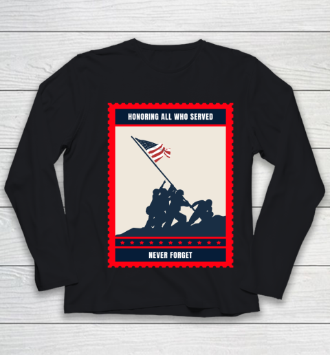 Independence Day 4th Of July HONORING ALL WHO SERVED MEMORIAL DAY  POSTAGE STAMP Youth Long Sleeve