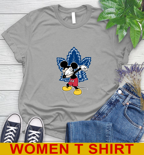 Toronto Maple Leafs NHL Hockey Dabbing Mickey Disney Sports Women's T-Shirt 11