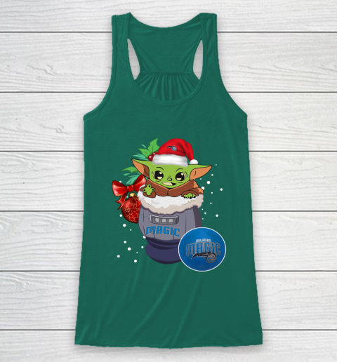 Orlando Magic Christmas Baby Yoda Star Wars Funny Happy NBA Racerback Tank 6