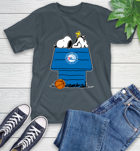 Philadelphia 76ers NBA Basketball Snoopy Woodstock The Peanuts Movie T-Shirt 9
