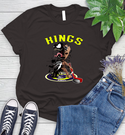 NHL Los Angeles Kings Hockey Venom Groot Guardians Of The Galaxy Women's T-Shirt 8