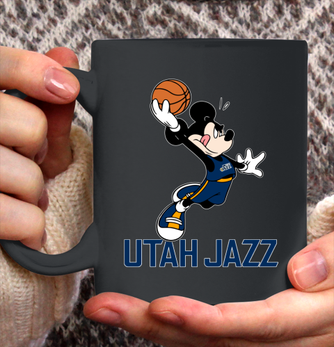 NBA Basketball Utah Jazz Cheerful Mickey Mouse Shirt Ceramic Mug 15oz