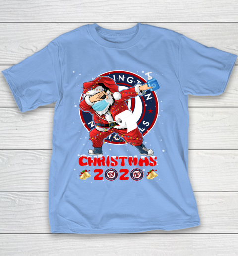 Washington Nationals Funny Santa Claus Dabbing Christmas 2020 MLB Youth T-Shirt 8
