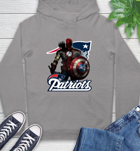 NFL Captain America Thor Spider Man Hawkeye Avengers Endgame Football New England Patriots Hoodie 6