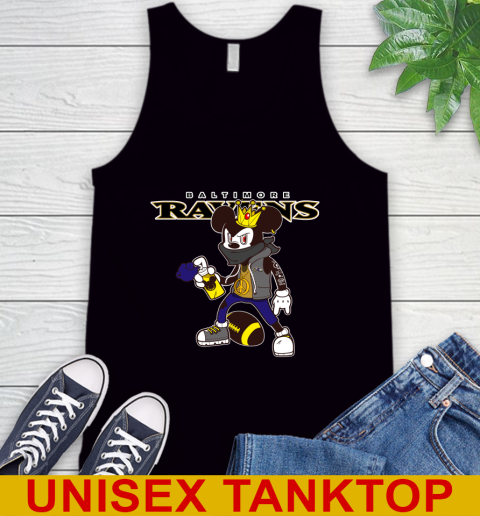 Baltimore Ravens NFL Football Mickey Peace Sign Sports Tank Top 2