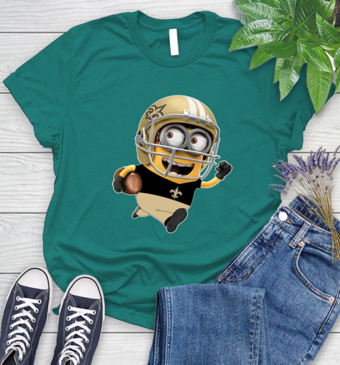 NFL New Orleans Saints Minions Disney Football Sports Women's T-Shirt 12