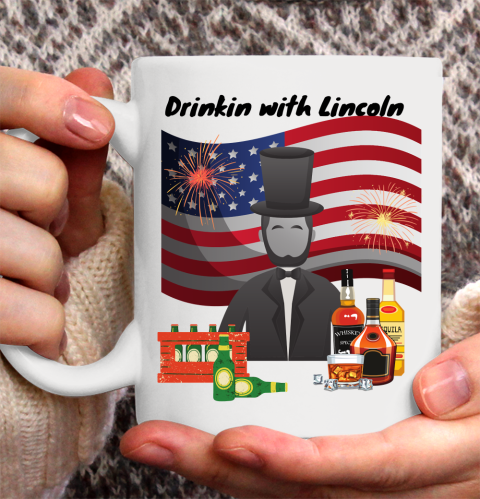 Beer Lover Funny Shirt Drinkin with Lincoln Ceramic Mug 11oz