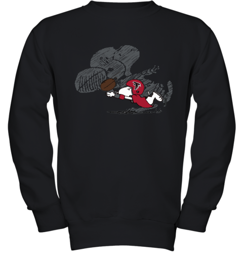 Atlanta Falcons Snoopy Plays The Football Game Youth Sweatshirt