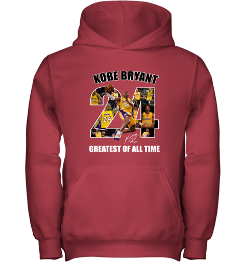 Kobe Bryant Greatest Of All Time Number 24 Signature Youth Hoodie