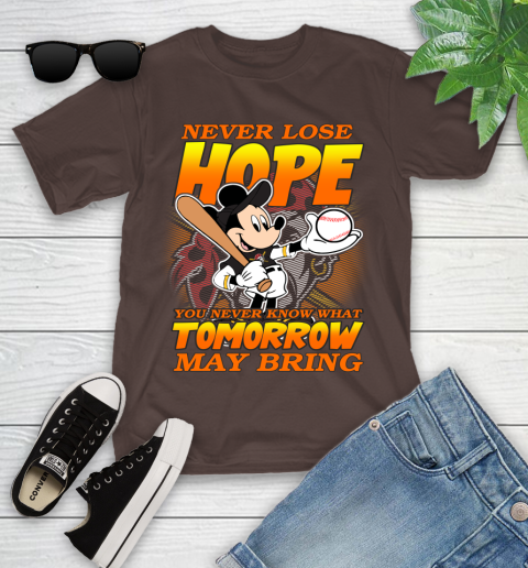 Pittsburgh Pirates MLB Baseball Mickey Disney Never Lose Hope Youth T-Shirt 7