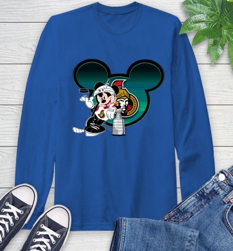 NHL Ottawa Senators Stanley Cup Mickey Mouse Disney Hockey T Shirt Long Sleeve T-Shirt 9
