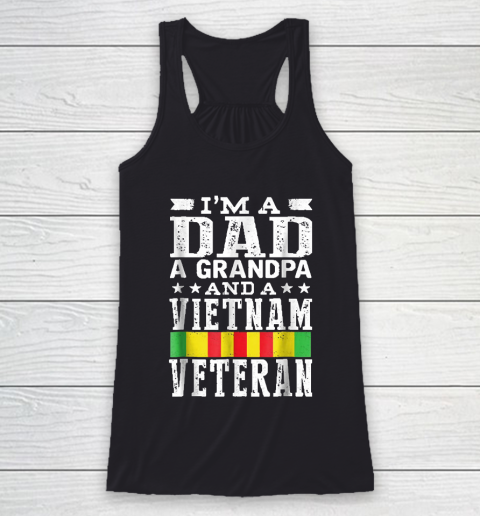 Grandpa Funny Gift Apparel  Mens I'm A Dad Grandpa And Vietnam Veteran Racerback Tank