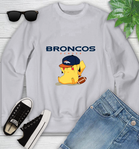 NFL Pikachu Football Sports Denver Broncos Youth Sweatshirt 4