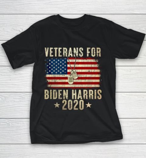 Veterans for Biden Harris 2020 USA Flag Vintage Youth T-Shirt