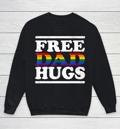 Father gift shirt Love LGBT Gay lesbian pride Vintage Free dad hugs rainbow T Shirt Youth Sweatshirt