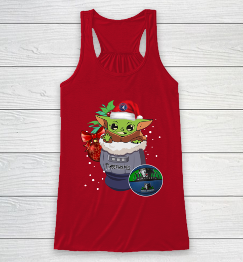 Minnesota Timberwolves Christmas Baby Yoda Star Wars Funny Happy NBA Racerback Tank 5