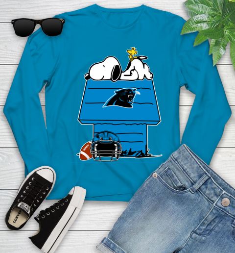 Carolina Panthers NFL Football Snoopy Woodstock The Peanuts Movie Youth Long Sleeve 7
