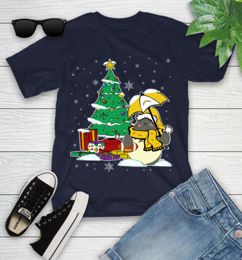 Los Angeles Chargers NFL Football Cute Tonari No Totoro Christmas Sports Youth T-Shirt 2
