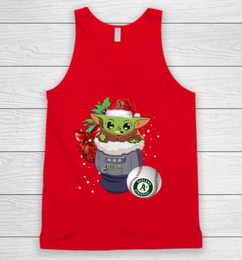 Oakland Athletics Christmas Baby Yoda Star Wars Funny Happy MLB Tank Top 6