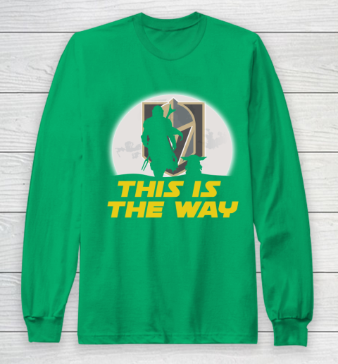 Vegas Golden Knights NHL Ice Hockey Star Wars Yoda And Mandalorian This Is The Way Long Sleeve T-Shirt 4