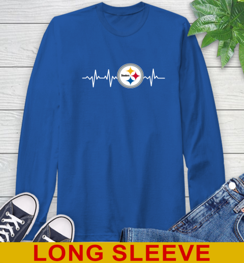 Pittsburgh Steelers NFL Football Heart Beat Shirt Long Sleeve T-Shirt 11